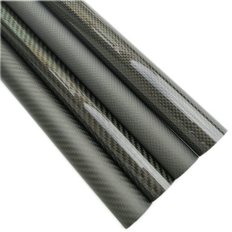 High Strength 10mm 30mm 50mm Carbon Fiber Tubes 1500mm Length 3K Carbon Fiber Round Tubing
