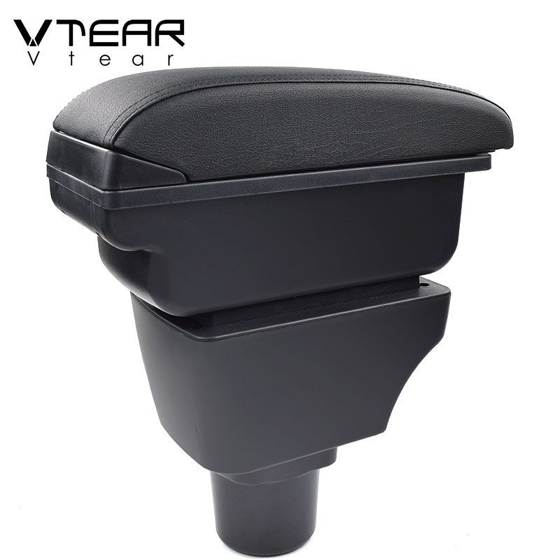 Vtear Arm Resoutdoor Tools Armrest Leather USB Inbladece Storage Box Thread Car-knifeng Interior ABS 2018 Red for Ford FIGO