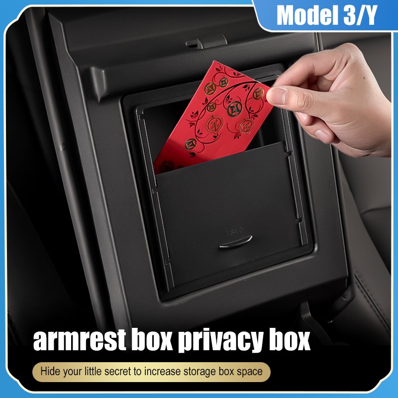 Car Interior Accessories for Model 3 Model Y Center Console Organizer Armrest Hidden Storage Box