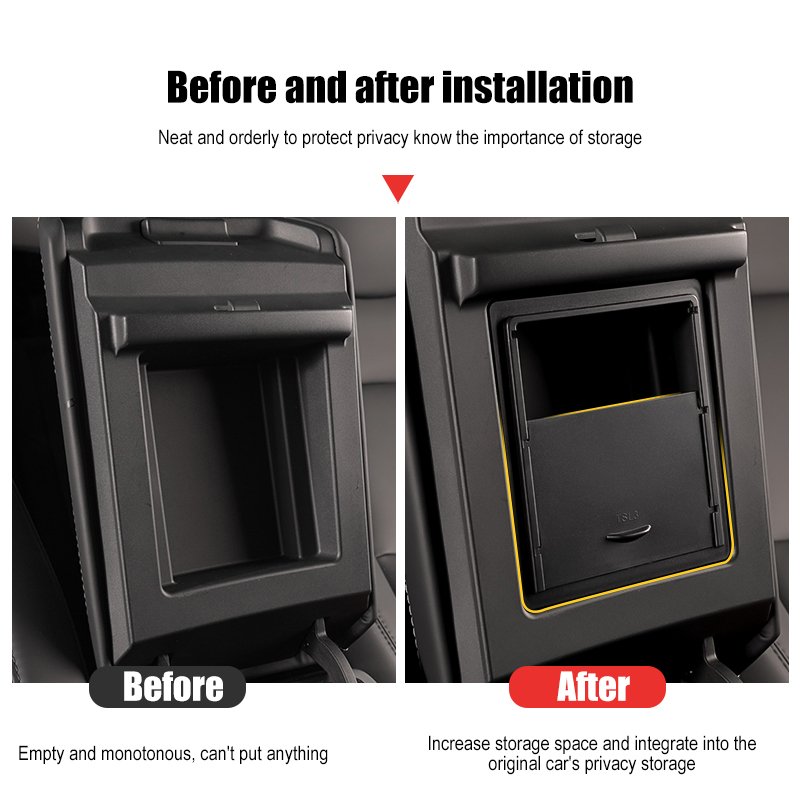 Car Interior Accessories for Model 3 Model Y Center Console Organizer Armrest Hidden Storage Box