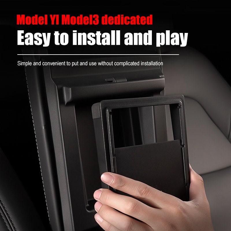 Car Interior Accessories for Model 3 Model Y Center Console Organizer Armrest Hidden Storage Box
