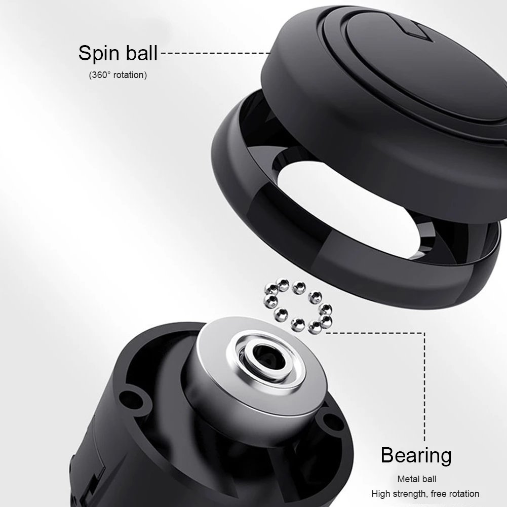 NEW Turning Steering Wheel Spinner Knob 360 Degree Rotation Metal Bearing Power Handle Ball Shaped Booster Universal Fit Black