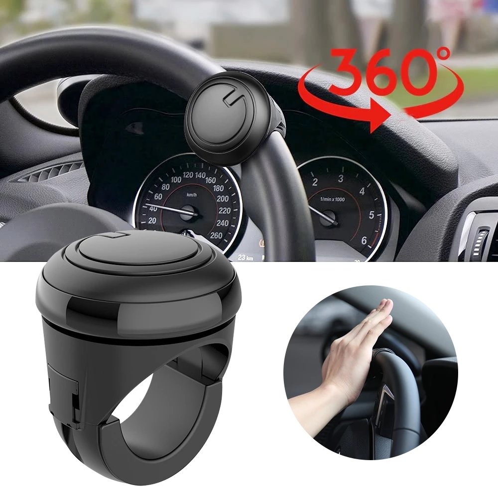 NEW Turning Steering Wheel Spinner Knob 360 Degree Rotation Metal Bearing Power Handle Ball Shaped Booster Universal Fit Black