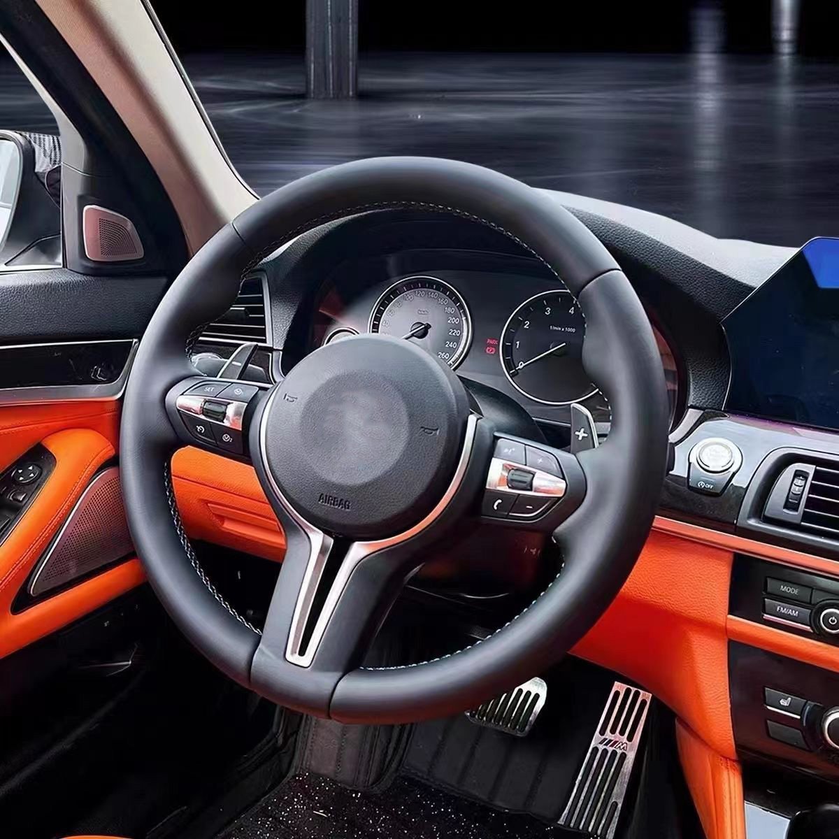 Car Sport Leather Steering Wheel For BMW M2 M3 M4 M5 M6 F30 F10 F35 F22 E46 E90 E92 F10 F30 F32 E60 F serie Car Steering Wheel
