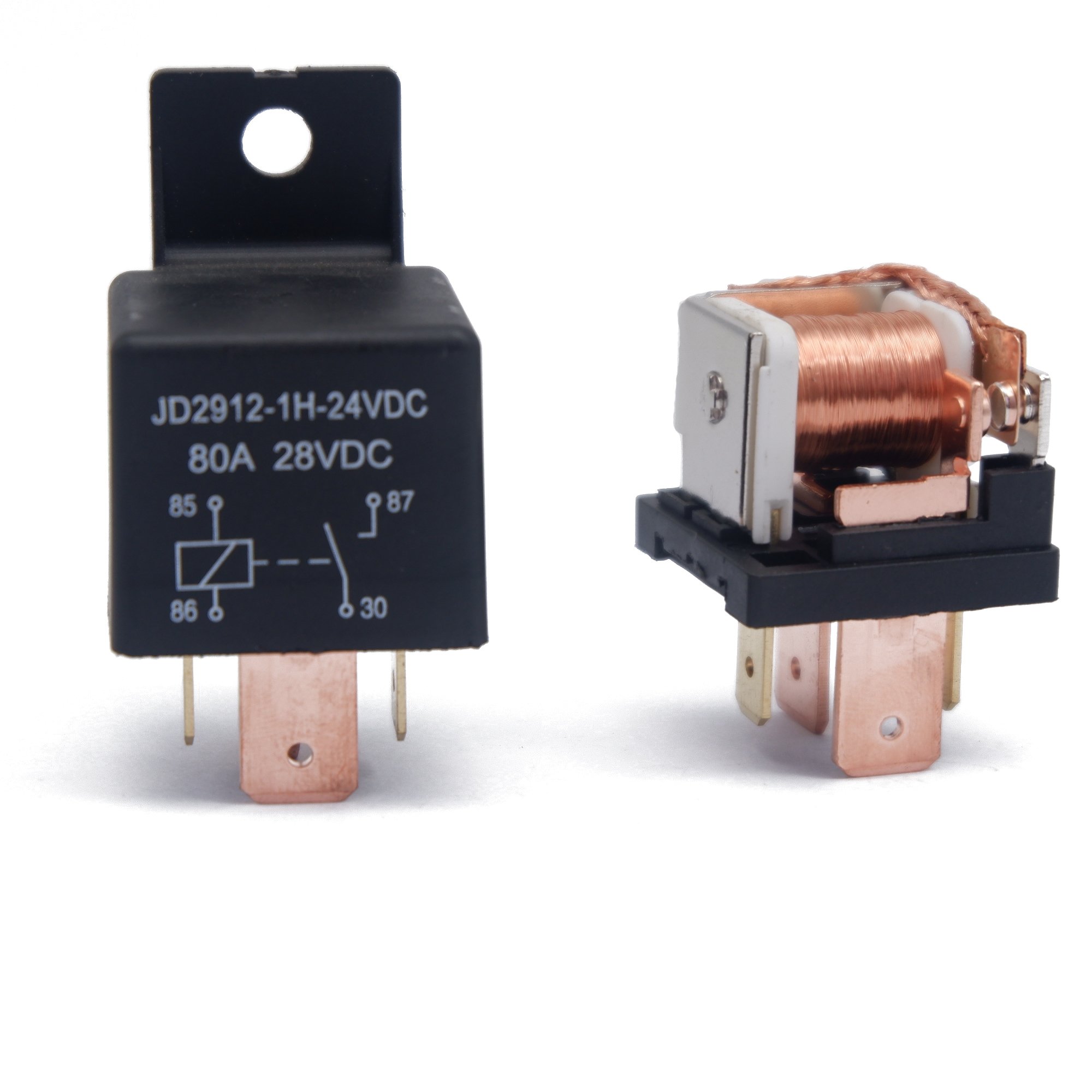 JD2912 24V DC Relay Car Relay 4 Pin 24V 80A Relay for Car Auto Automotive