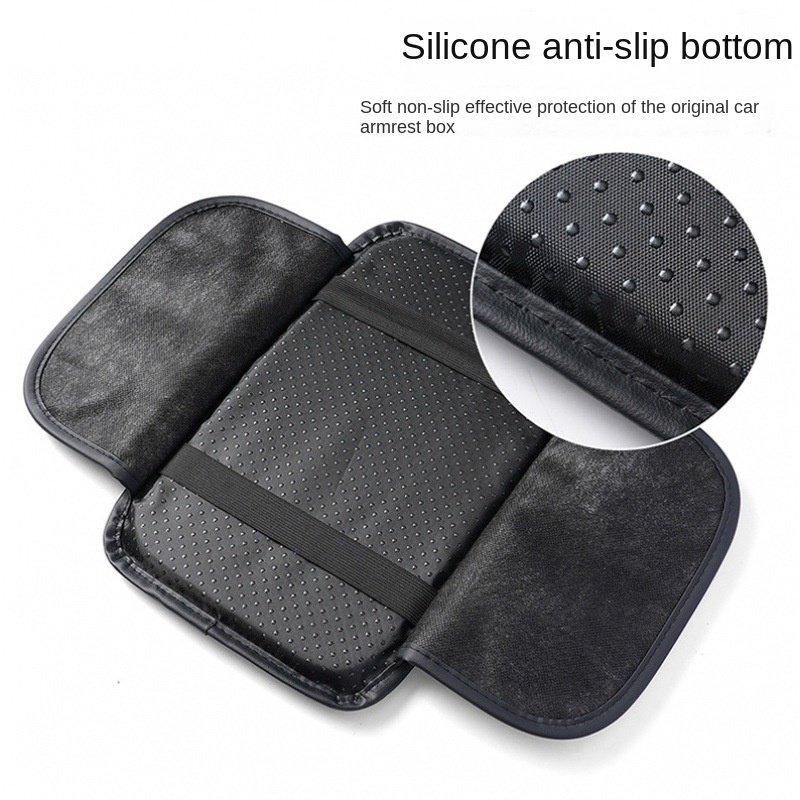 Multi-Functional Leather Armrest Box Booster Mat Special Double Pocket Storage Bag Car Central Handrail Box Sponge Cover Front