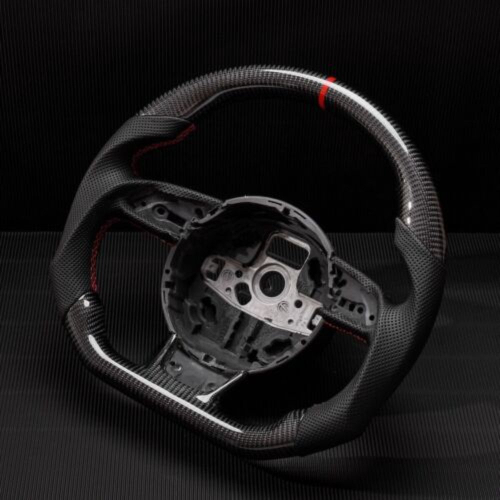 2012-16 S3 S4 S5 RS5 RS7 S3 A4 A5 A6 A7 Q3 Carbon Fiber Custom Flat Sport Steering Wheel with 12 Inch Clock Ring