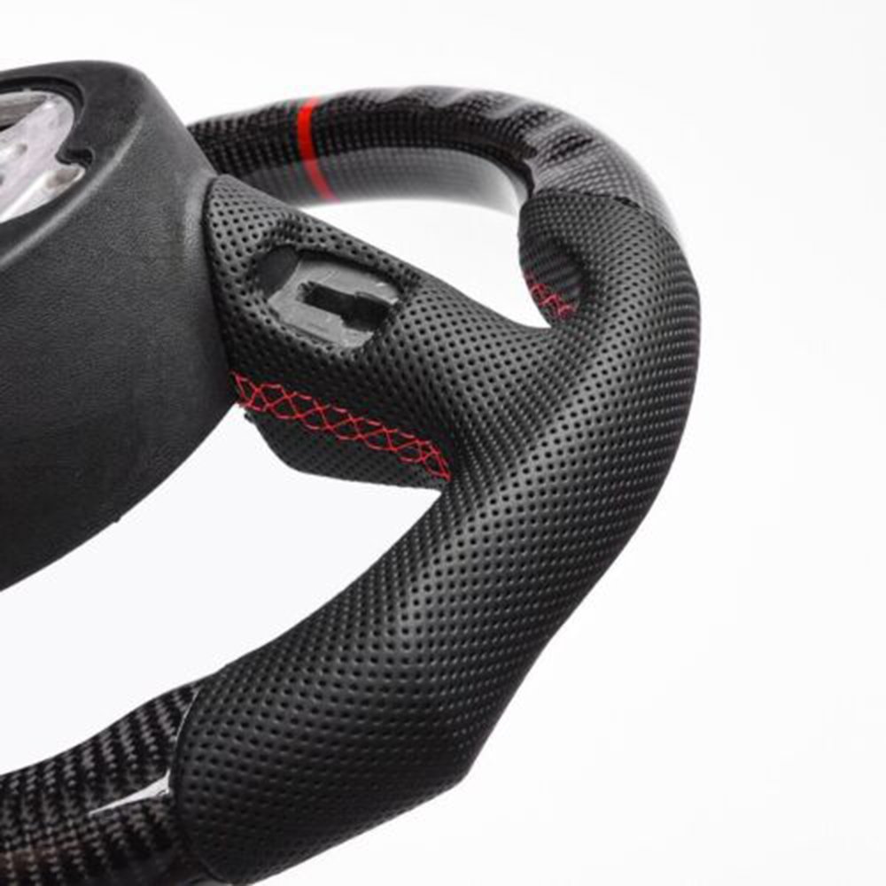 2012-16 S3 S4 S5 RS5 RS7 S3 A4 A5 A6 A7 Q3 Carbon Fiber Custom Flat Sport Steering Wheel with 12 Inch Clock Ring