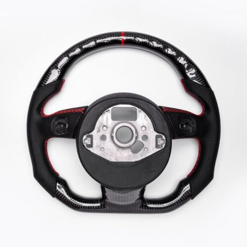 2012-16 S3 S4 S5 RS5 RS7 S3 A4 A5 A6 A7 Q3 Carbon Fiber Custom Flat Sport Steering Wheel with 12 Inch Clock Ring