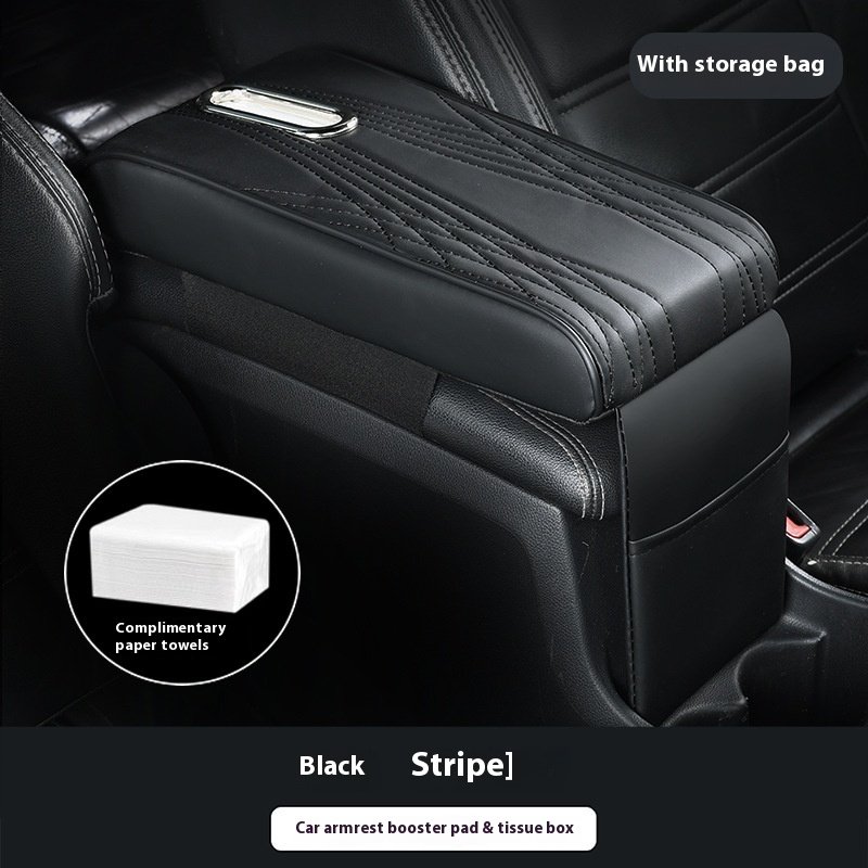 Cross-Border Exclusive Supply Multi-Functional Leather Armrest Box Booster Mat with Angel Pattern Tissue Box Storage Bag