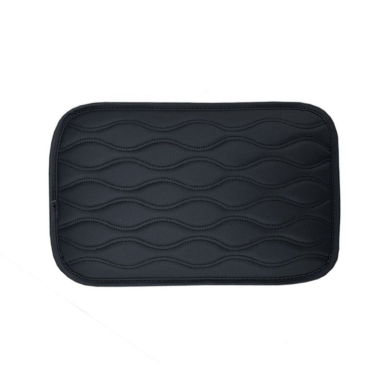 Universal Car Armrest Cover Quilted Leather Arm Rest Cushion Pads Center Console Protector Custom