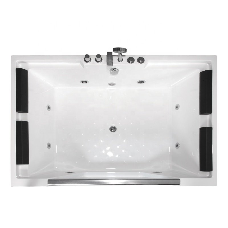 New Modern Acrylic Massage Multi Functional Glass Jacuzi Whirlpools Bathtubs and Bathroom Spa Bath Tub Balboa Led Light Double