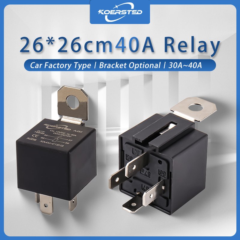 KKA-A4 Series Mini Automotive Relay 12V~110V 30A~40A with Metal Bracket New Fused Relay for Autos & Cars