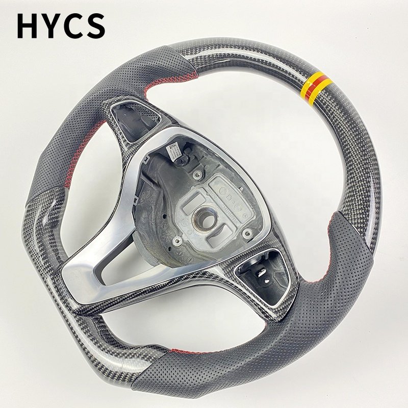 AUTO RACING CAR STEERING WHEEL FOR Mercedes-Benz W205 C CLASS C200 E300 C220 C300 C400 C450 CARBON FIBER STEERING WHEEL