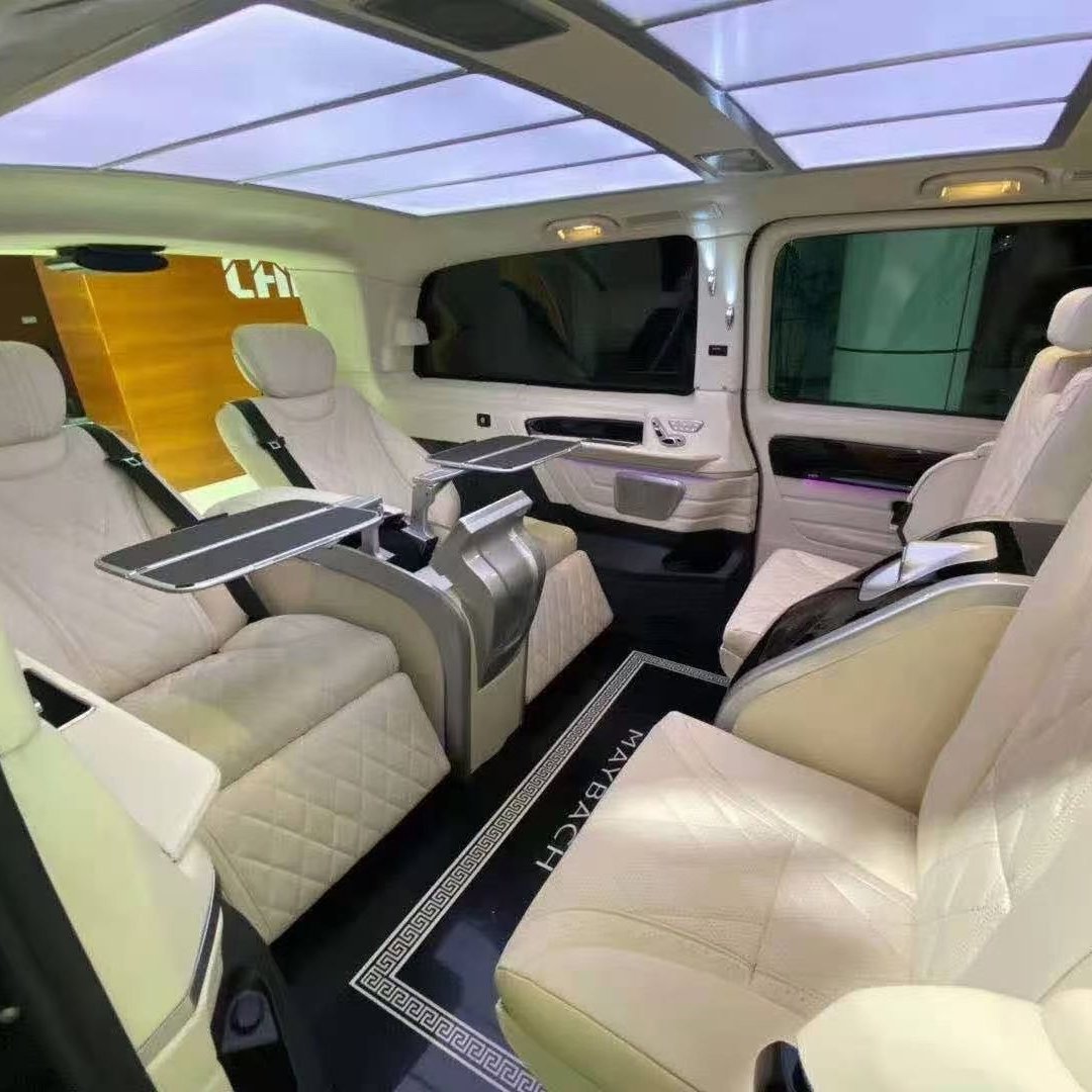 Car Modification Interior Center Armrest Console with Table Plate, VIP Luxury Folding Table for Van MPV Commercial Vehicle
