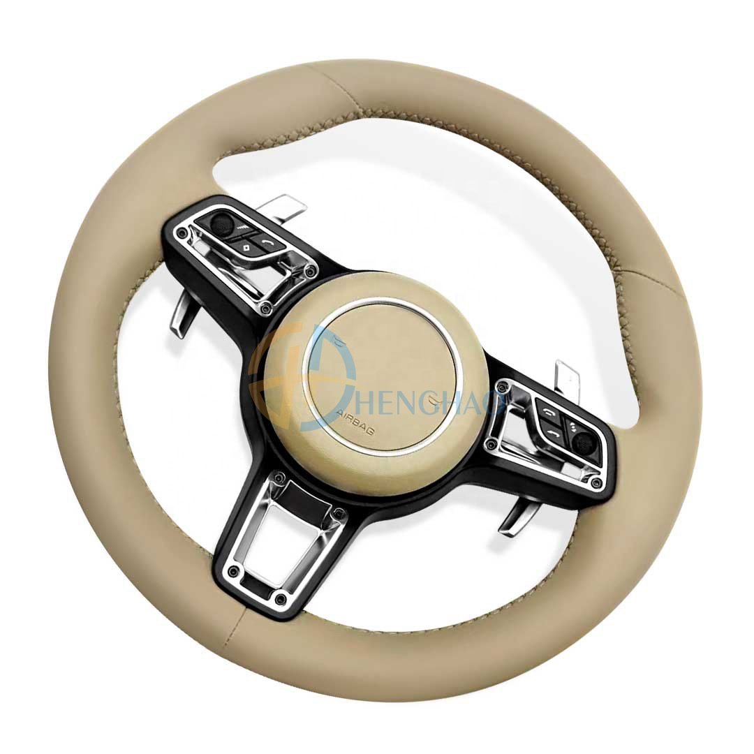 Customized Leather Steering Wheel Fit For Porsche Panamera Cayenne Macan Cayman 718 911 Steering Wheel Upgraded GT Style
