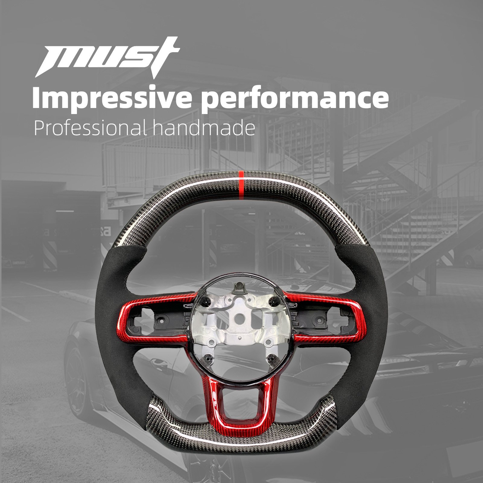 For Jeep 2018-2024 Customized Carbon Fiber Steering Wheel Car Interior Accessories Fit Wrangler Gladiator