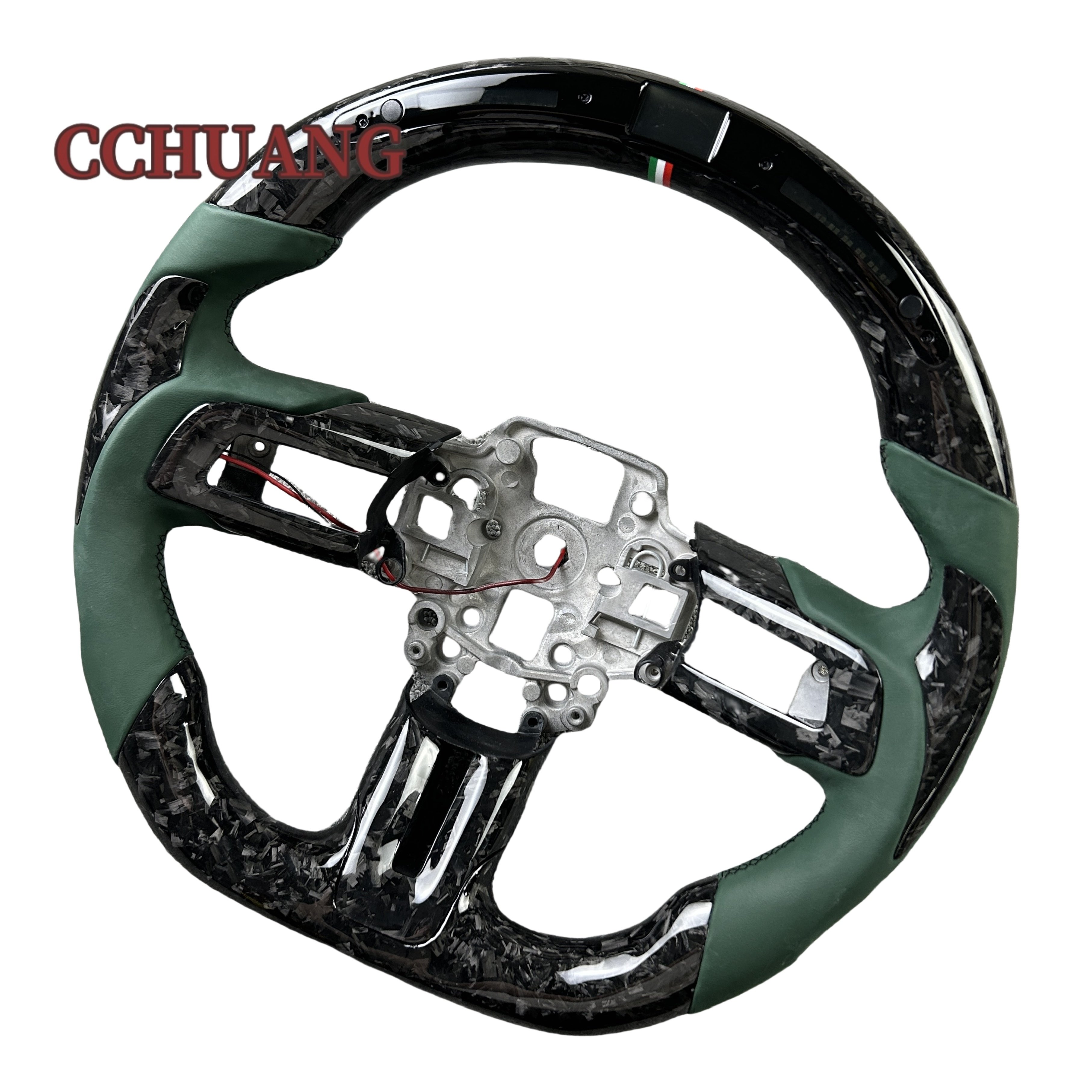 For Ford Mustang Custom Alcantara Carbon Fiber Sports-Style Steering Wheel Car Interior Accessories