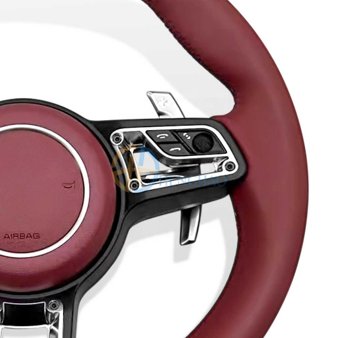 Customized Leather Steering Wheel Fit For Porsche Macan Panamera Cayman 718 991 911 Cayenne Steering Wheel Upgraded GT Style