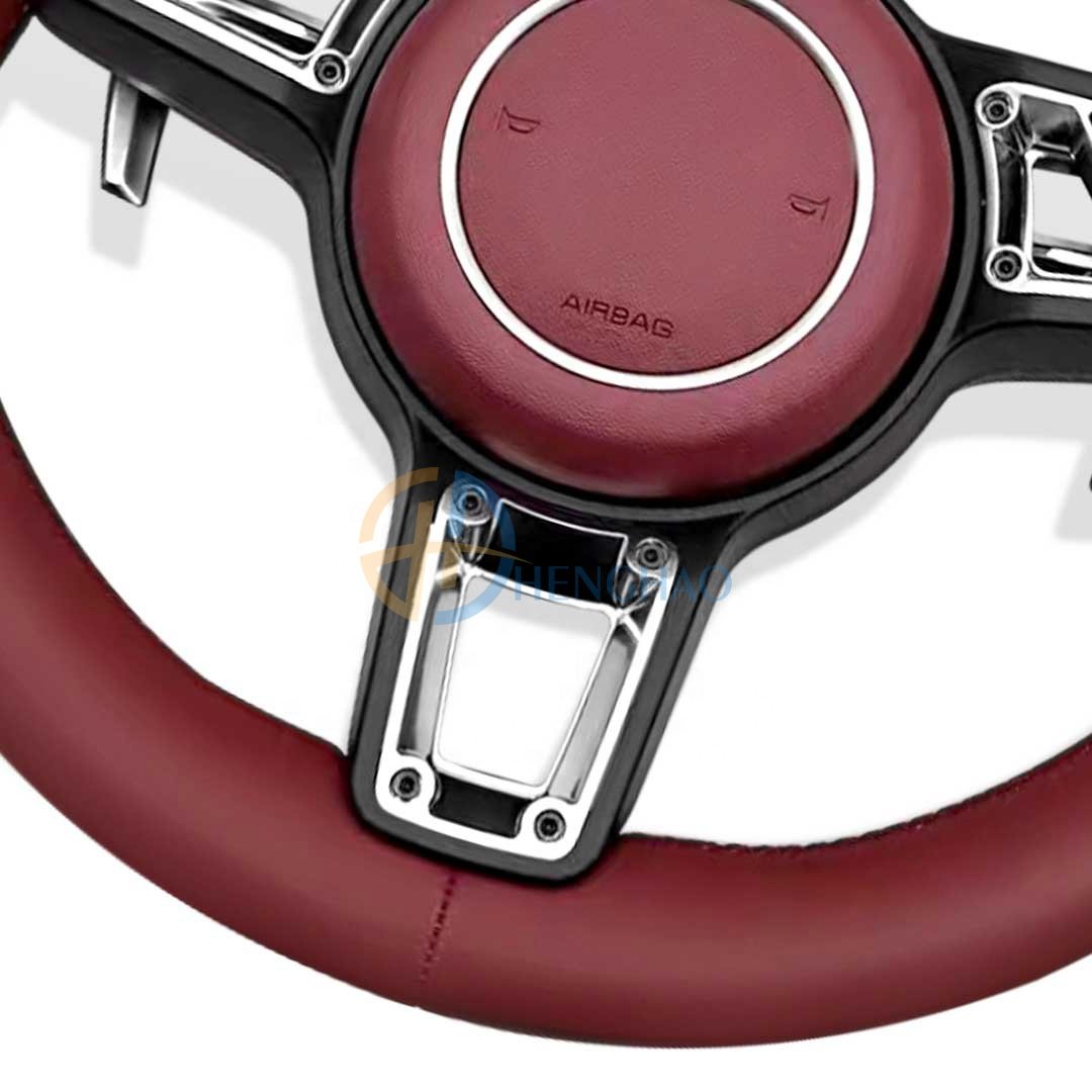 Customized Leather Steering Wheel Fit For Porsche Macan Panamera Cayman 718 991 911 Cayenne Steering Wheel Upgraded GT Style