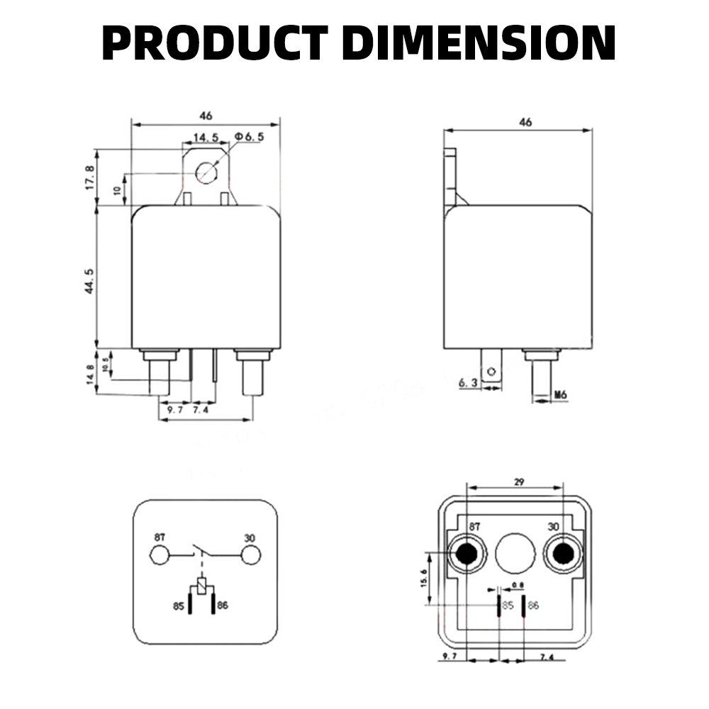 High Current Starting Relay 200A 100A 12V 24V Power Automotive Heavy Current Start Relay Car Relay