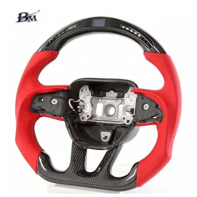 Factory Outlet For JEEP Grand Cherokee SRT Dodge Durango Challenger SRT 2015-up Carbon Fiber Red Leather Custom Steering Wheels