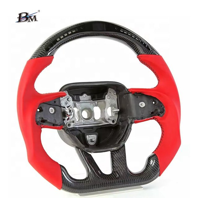 Factory Outlet For JEEP Grand Cherokee SRT Dodge Durango Challenger SRT 2015-up Carbon Fiber Red Leather Custom Steering Wheels