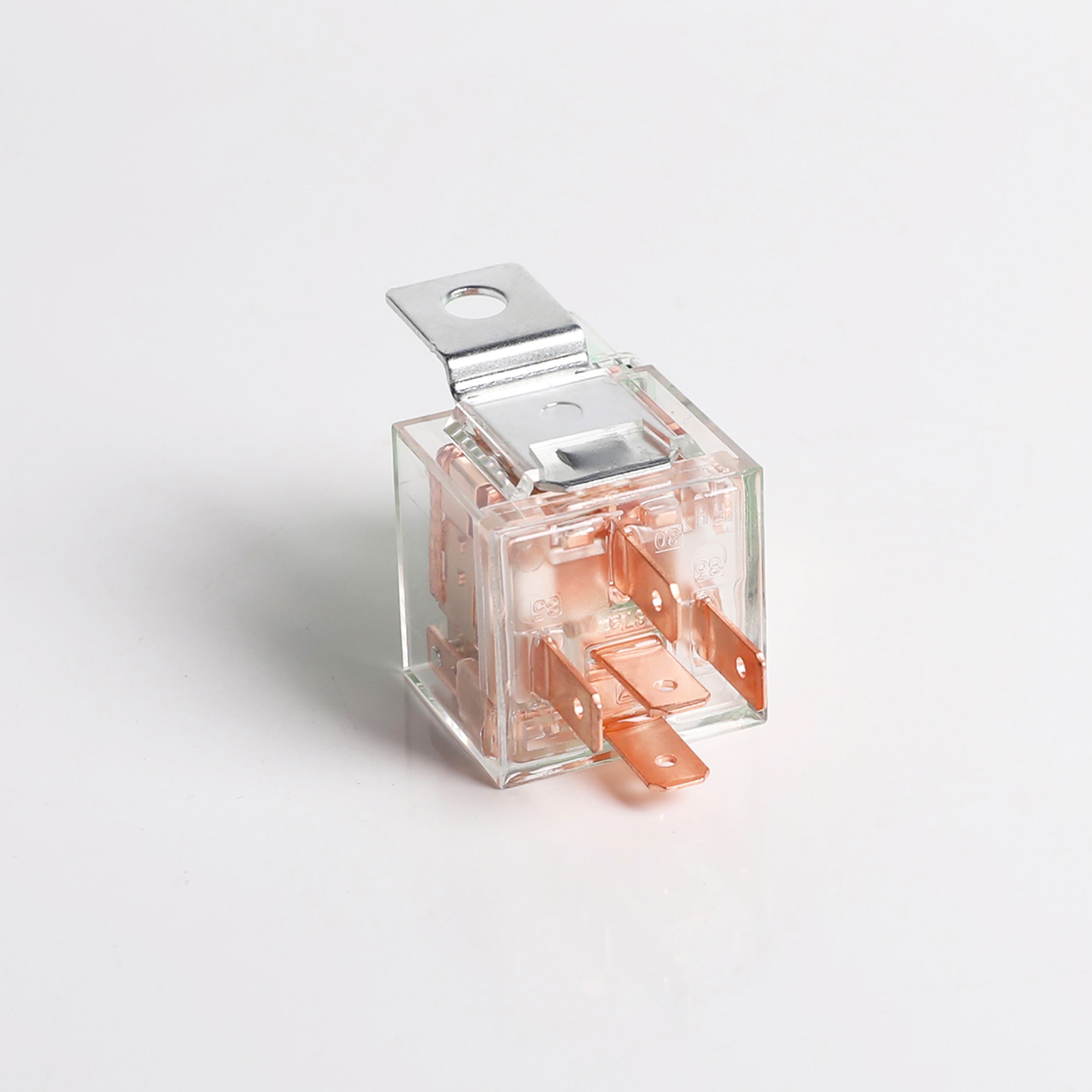 12v Double Contact Fused Auto Relay Transparent Indicator Iron Bracket Waterproof 80Amp Automobile Relays