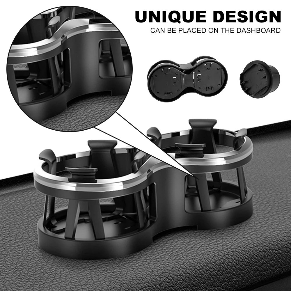 Car Cup Holder Extender Double Car Drink Holder Expander Adapter With Adjustable Base Vehicle-mounted Dual Bottle Holder 2 in 1