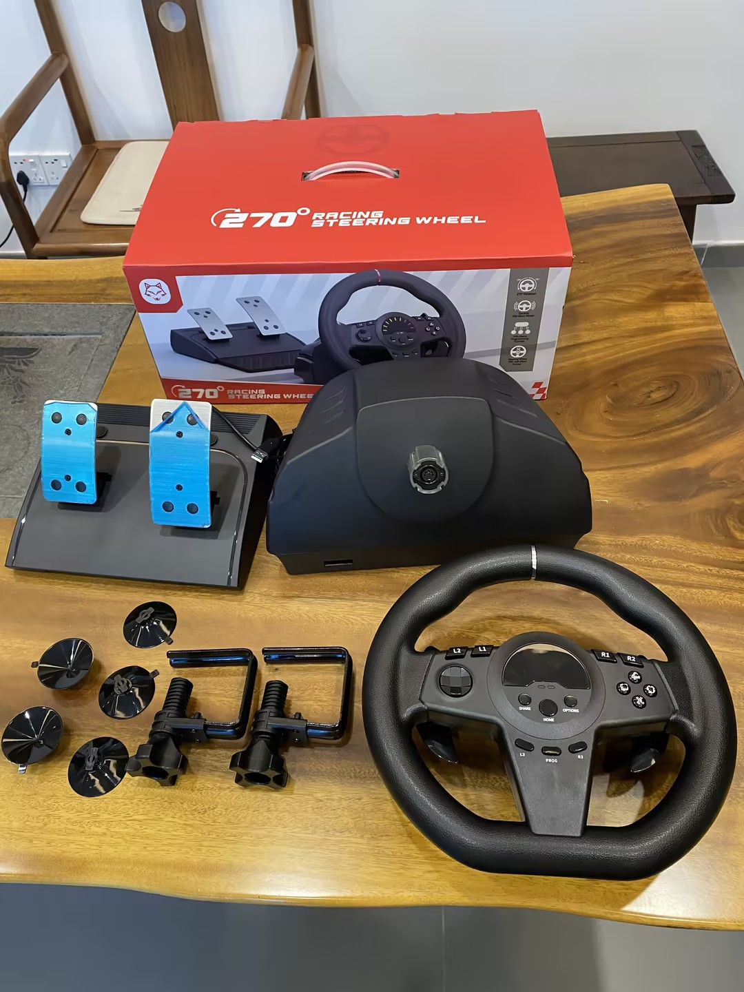 270 Degree Rotating gaming steering Wheel Joystick for PC PS3 PS4 PS5 Xbox & Nintendo Switch Compatible Vibration Motor