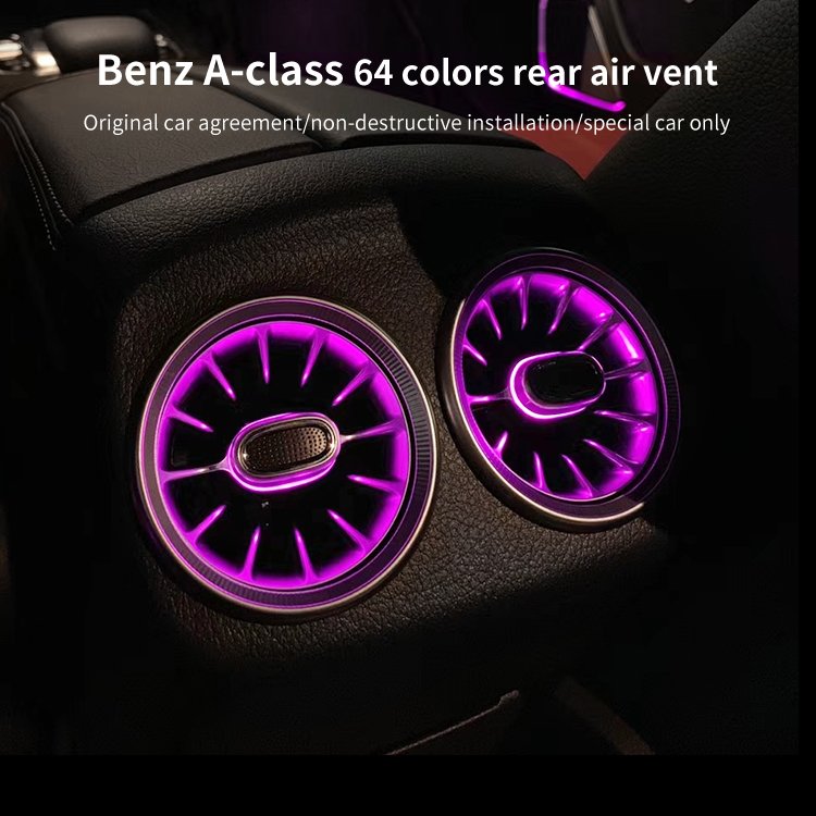 High Quality W118 Rear Air Vent 64 Colors Interior Atmosphere Lights for Mercedes-Benz New CLA-class 2020-2022