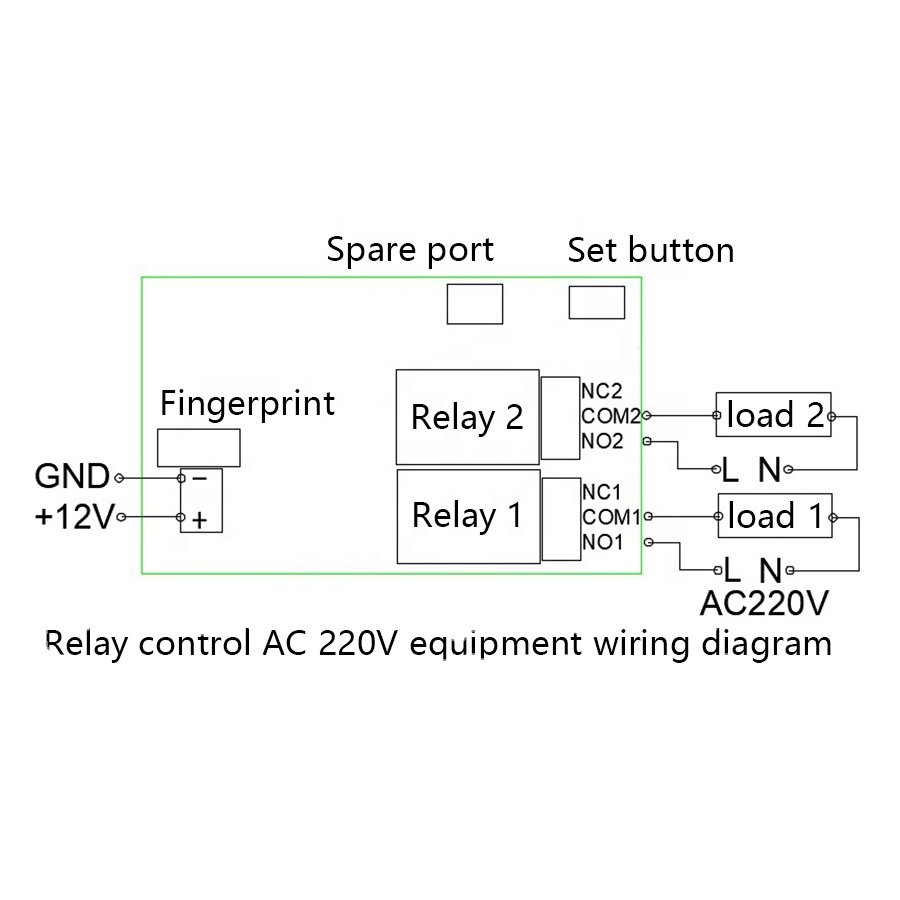 2 CH Car Door Switch Relay Board Biometric Fingerprint Reader Access Control 12vdc Control Relay Car Ignition Switch
