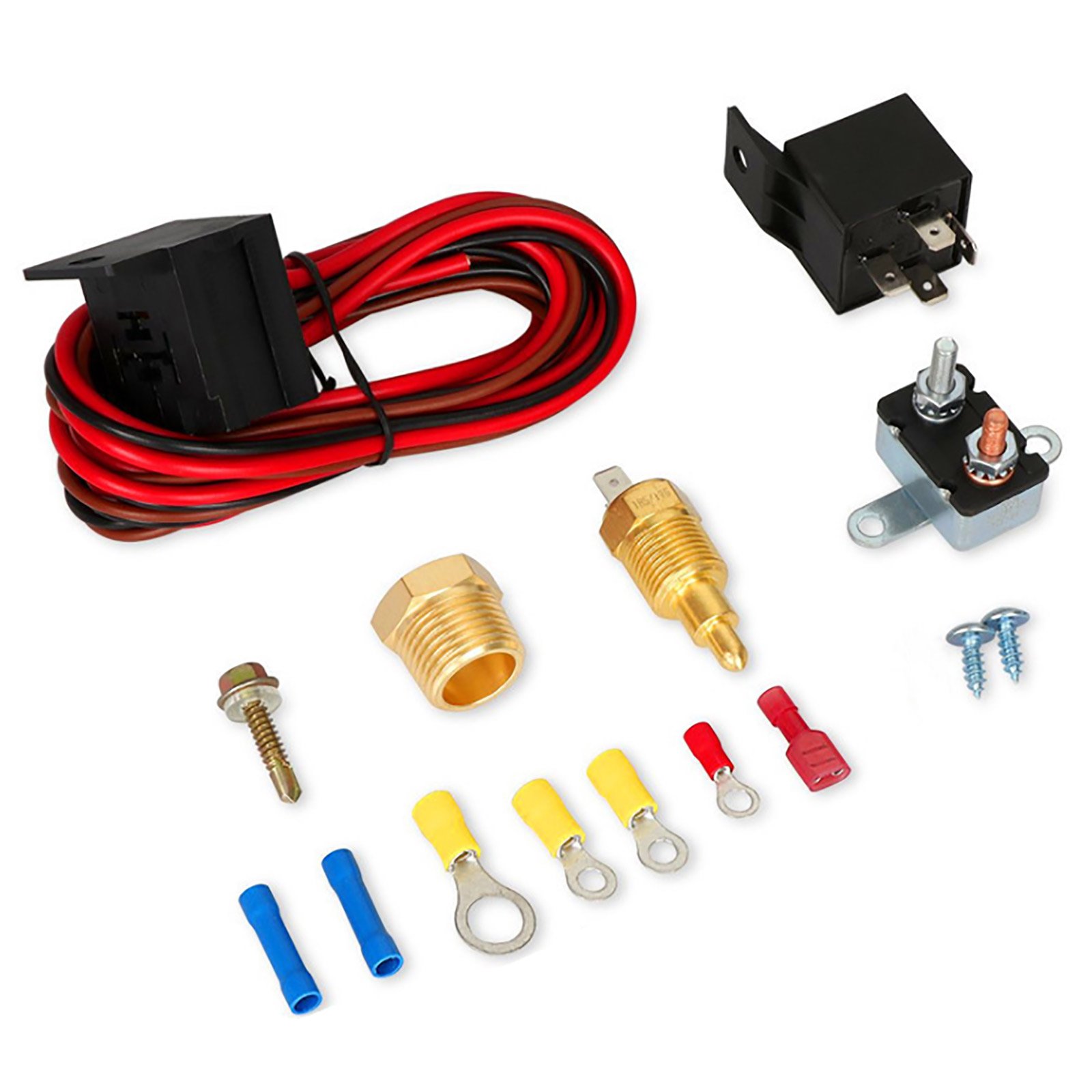 New 5 Pins Relay Kit 200-185 Degree Engine Cooling Fan Thermostat Temp Switch Sensor Interior Parts