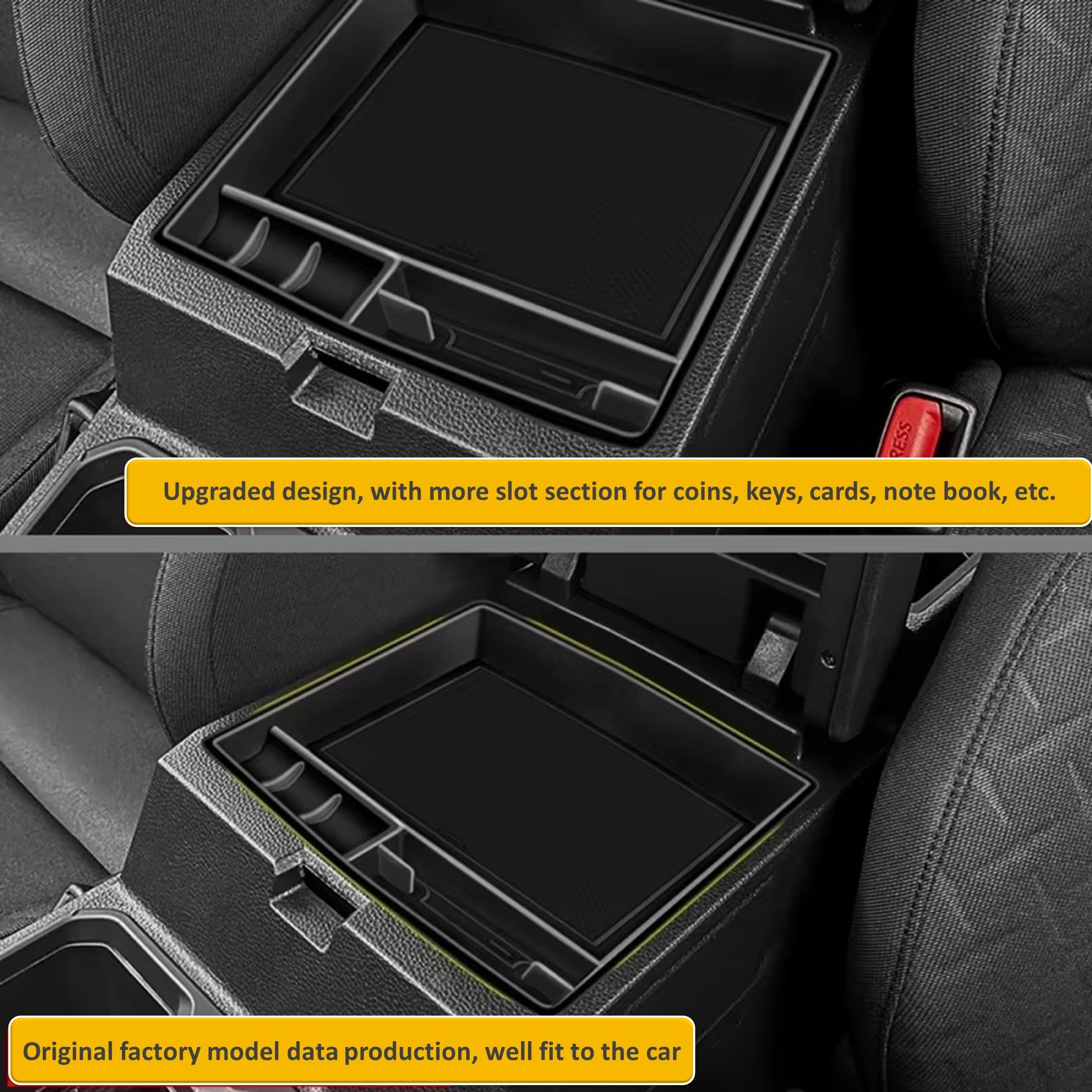 ABS Center Console Armrest Box for Toyota Tacoma 2024 2025 Car Arm Rest Organizer Tray Storage Cover