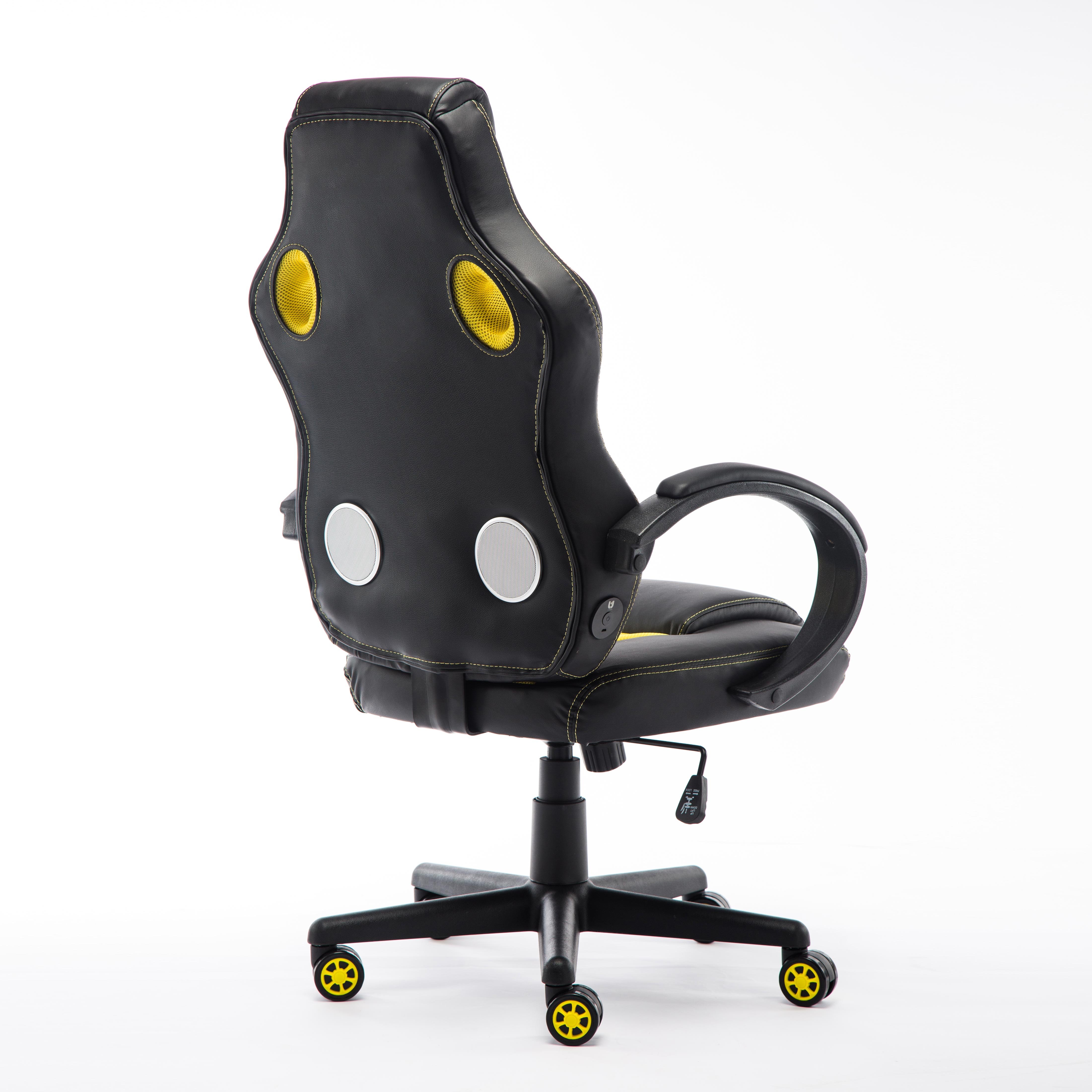 Premium High Back Yellow PU Leather Swivel Esport Chair Ergonomic PC Gaming Chair for Adults