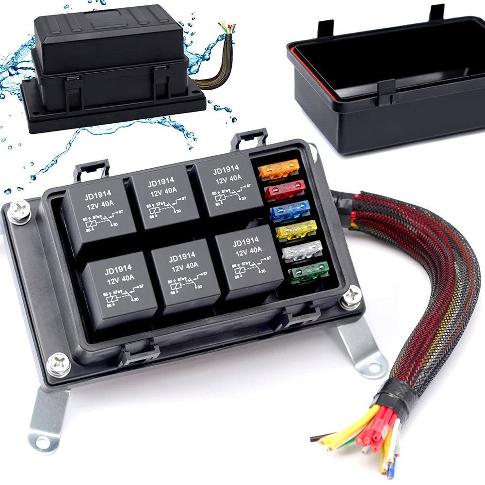 12V Auto Waterproof Relay Socket 6 Way 11 Way With Terminals for Car Truck Marine Boat Fuse Holder Relay Box Block