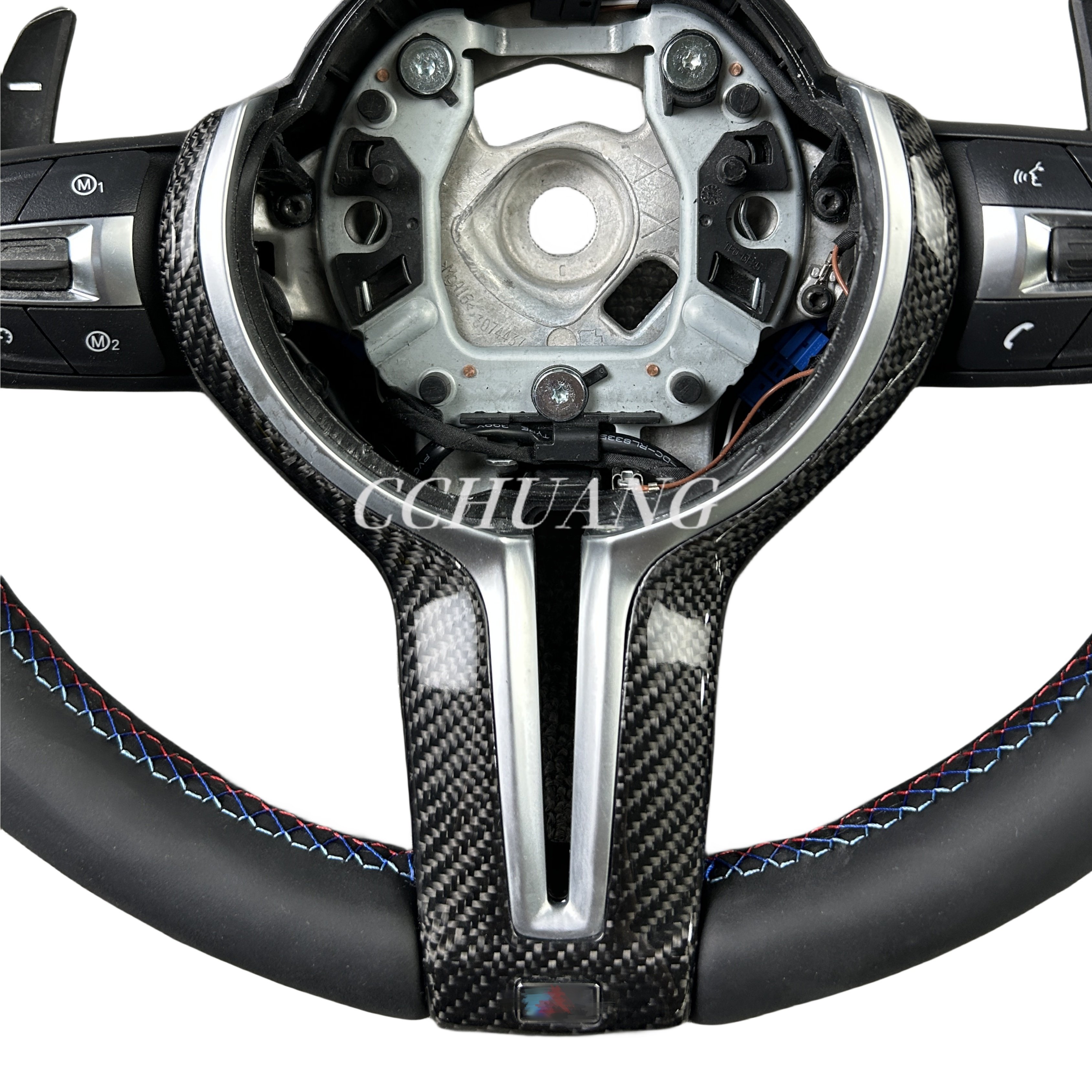Fit for BMW M2 M3 M4 M5 M6 F30 F35 F10 F18 F87 F80 F20 F25 F26 F36 F32 F06 E46 E60 E90 Full Leather Custom Steering Wheel