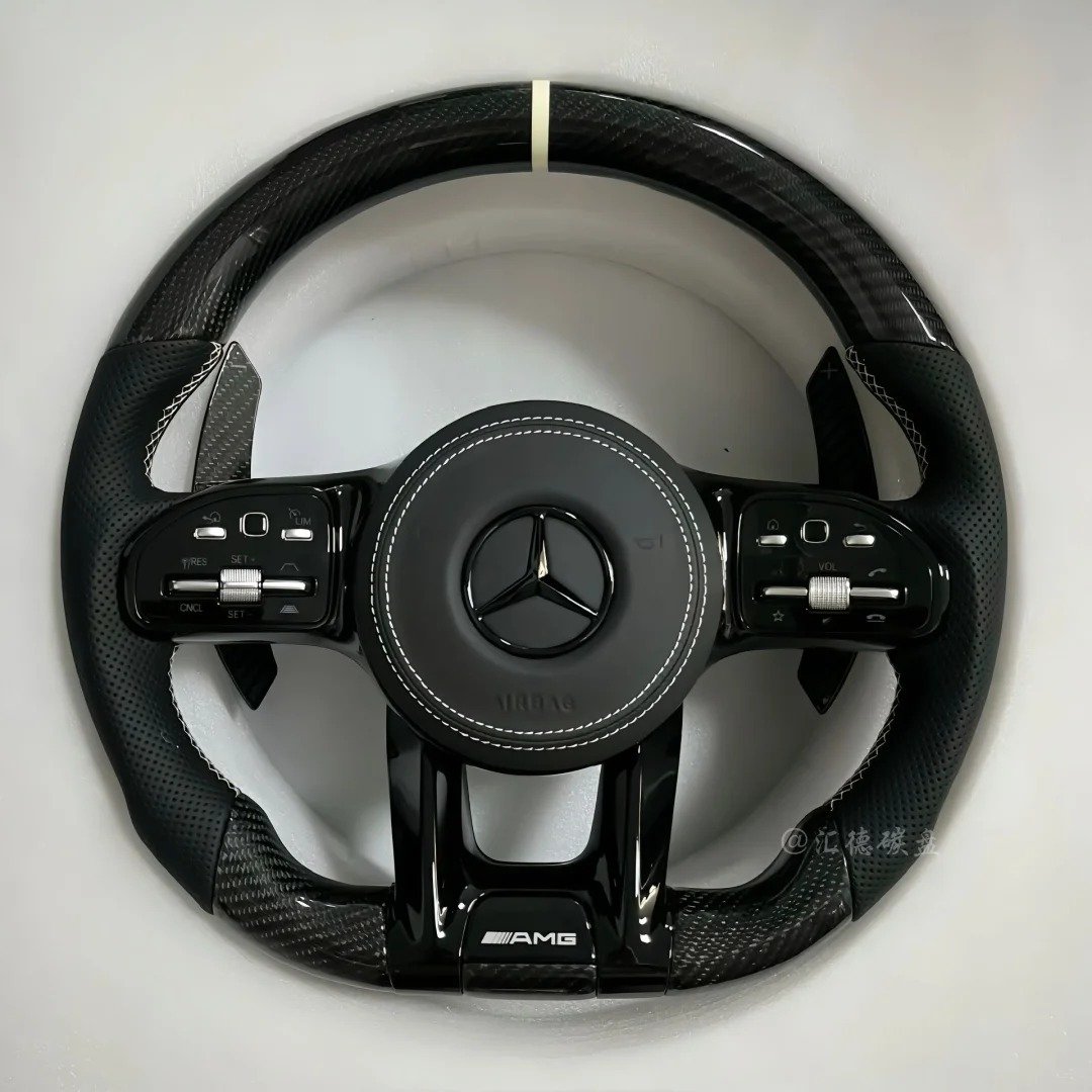 Car Steering Wheel For Mercedes Benz W176 W213 W205 W253 C220 C257 Cl E C Cls Cla Gla Gle Class Amg 2016 To 2019 Carbon Fiber