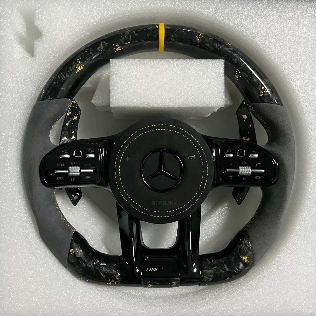Car Steering Wheel For Mercedes Benz W176 W213 W205 W253 C220 C257 Cl E C Cls Cla Gla Gle Class Amg 2016 To 2019 Carbon Fiber