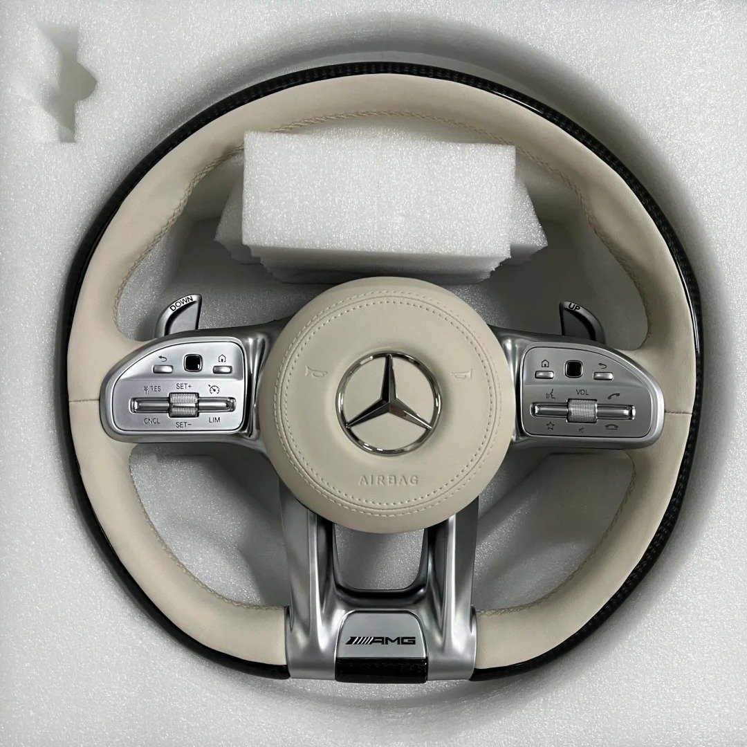 Car Steering Wheel For Mercedes Benz W176 W213 W205 W253 C220 C257 Cl E C Cls Cla Gla Gle Class Amg 2016 To 2019 Carbon Fiber