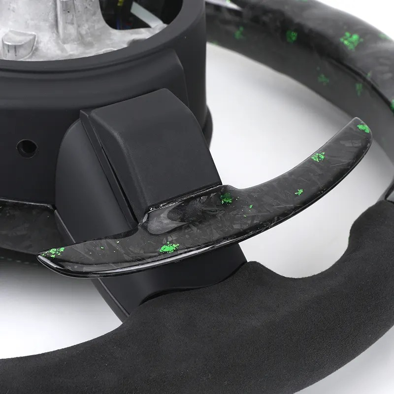 M Sport Green Half Alcantara Forged Carbon Fiber LED Steering Wheel for BMW F80 M3 F20 F32 E88 M4 F82 F01 F10 F30 F31 X5 E70 F15