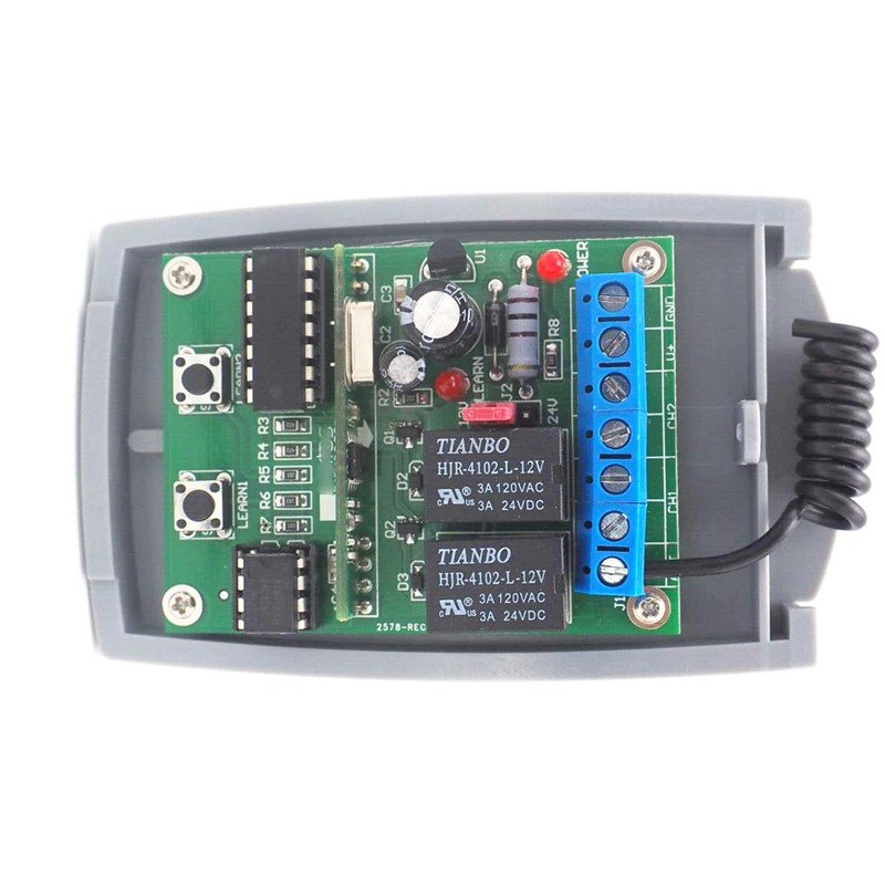 433Mhz Remote Control Switch for Light,Door, Garage Universal Remote AC 85V ~ 250V 110V 220V 2CH Relay Receiver and Controller