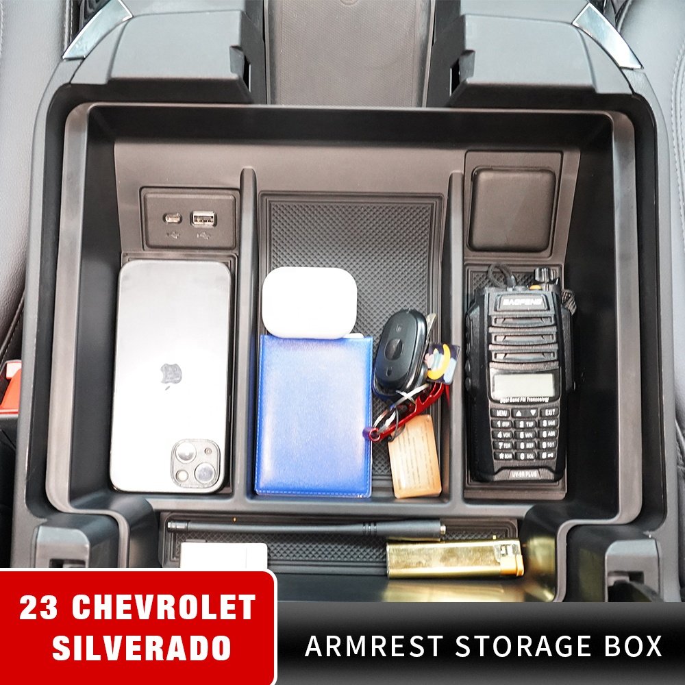 Center Console Tray Suitable for 2021-2024 Chevrolet Silverado 1500 Center Console Storage Box
