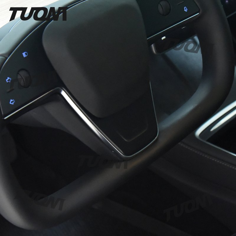 Upgrade Full Set Fit For Tesla Model X Y S 3 Car Yoke Leather Steering Wheel Custom