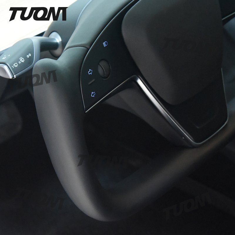 Upgrade Full Set Fit For Tesla Model X Y S 3 Car Yoke Leather Steering Wheel Custom