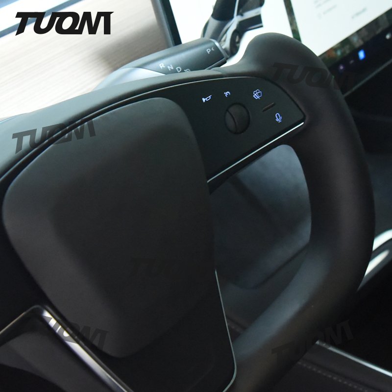 Upgrade Full Set Fit For Tesla Model X Y S 3 Car Yoke Leather Steering Wheel Custom