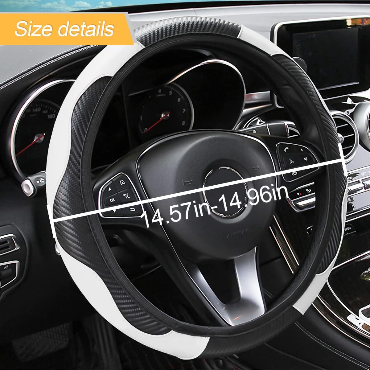 Custom-made Different Colors Universal Leather Car Steering Wheel Cover