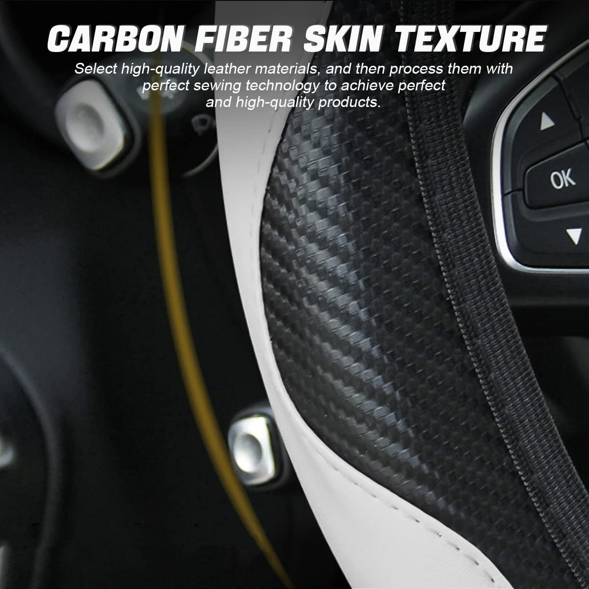 Custom-made Different Colors Universal Leather Car Steering Wheel Cover