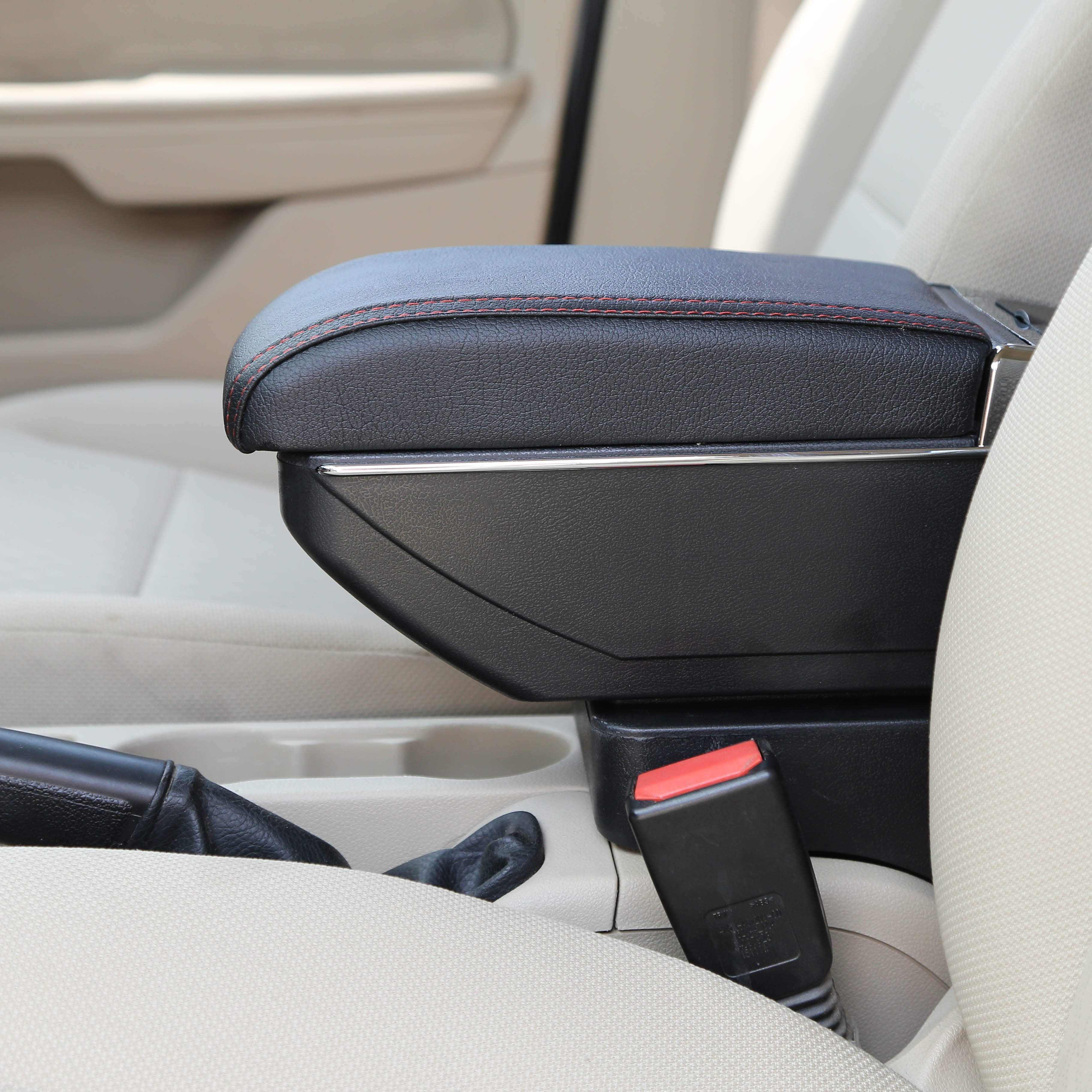 Muchkey Automotive Accessories Universal Leather Double Layer Store Storage Box Adjustable 7usb Charging Car Armrest Console Box