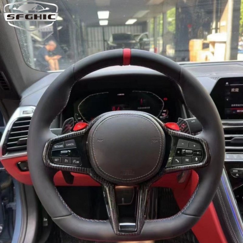 Auto M Performance Leather Steering Wheel For BMW F30 F32 F10 F20 F07 F01 E46 E60 E90 M3 M5 Steering Wheel